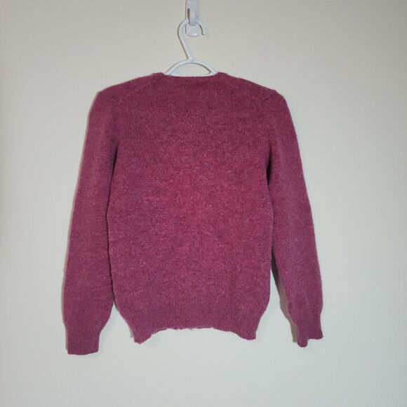 Ralph Lauren Made in Scotland Womens Wool Sweater Magenta Pullover Jumper Sz S/P - Picture 2 of 10